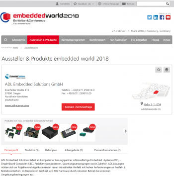 Picture of ADLs Exhibitor Profile at Embedded World 2018